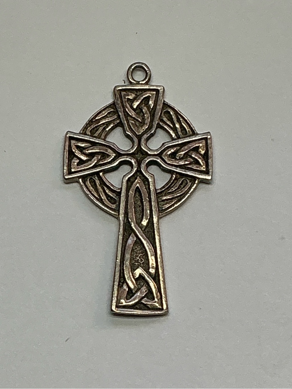 Sterling Silver Celtic Cross Pendant - 1 and 3/8 inches long